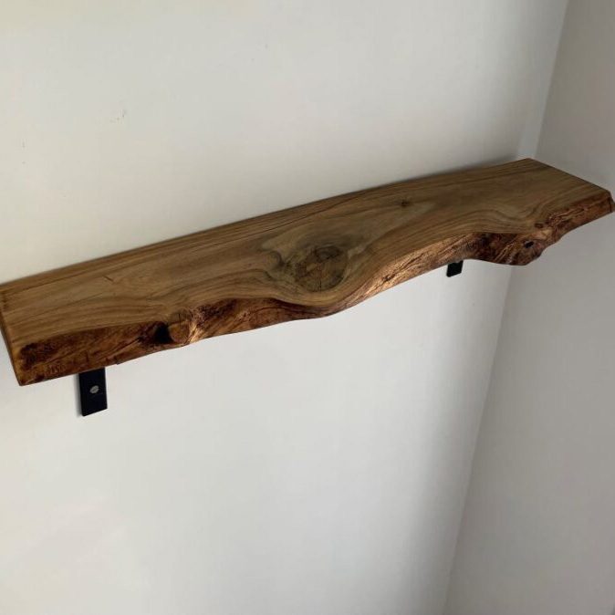 تصویر شلف دیواری سه تایی چوب روسی 