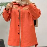 مانتو لنین تابستانه خنک نارنجی پرتقالی