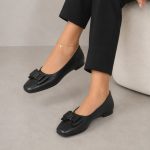 کفش کالج زنانه مدل پاپیونی تخت MIU MIU - تصویر 5