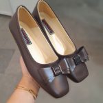 کفش کالج زنانه مدل پاپیونی تخت MIU MIU - تصویر 6