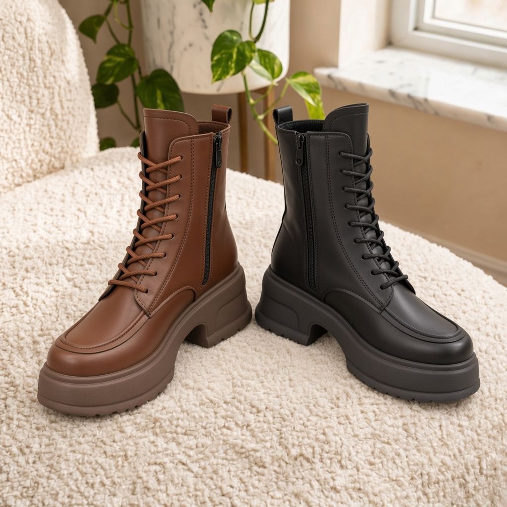 boots_on_sofa (1) بوت لژدار زنانه مدل بندی بغل زیپ