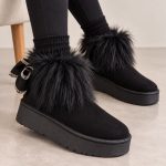 نیم بوت لژدار زنانه مدل آگ UGG پشت پاپیونی